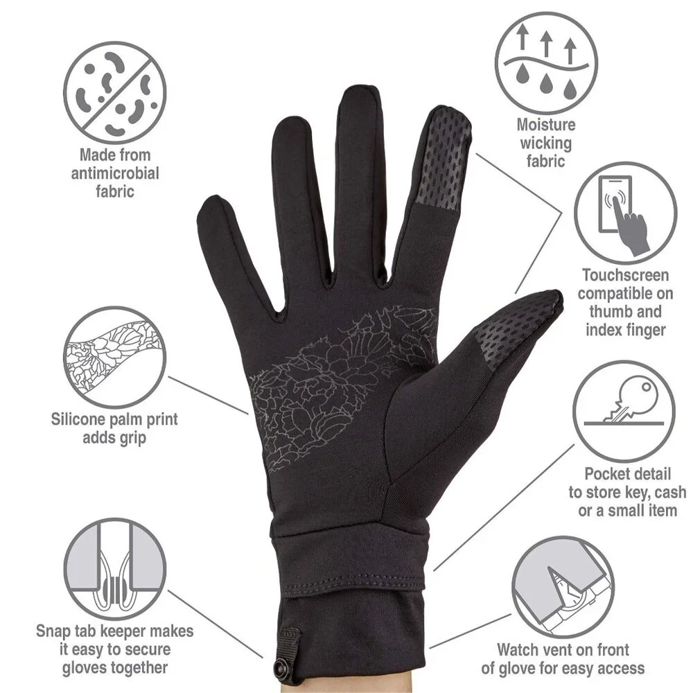 Womens OTG Gloves M/L Blush By Via SKL Style Touchscreen Compatible